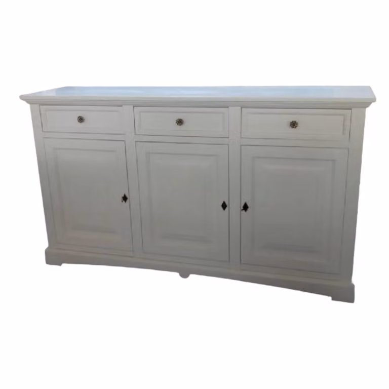 Madia credenza stile arte povera in legno bianco Mobili 2G L: 170 cm, P: 46 cm, H: 96 cm