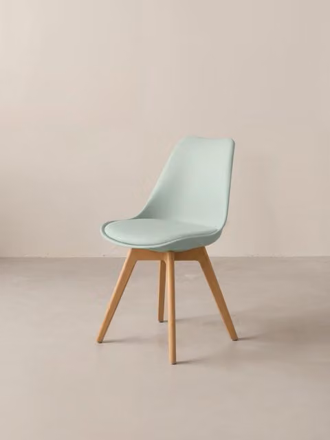 Sedia in stile scandinavo in polipropilene e legno verde Kenay Home