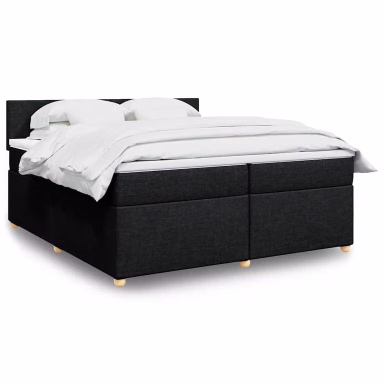 vidaXL Giroletto a Molle con Materasso Ibrido in Tessuto Nero, L/P: 200 x 200 cm