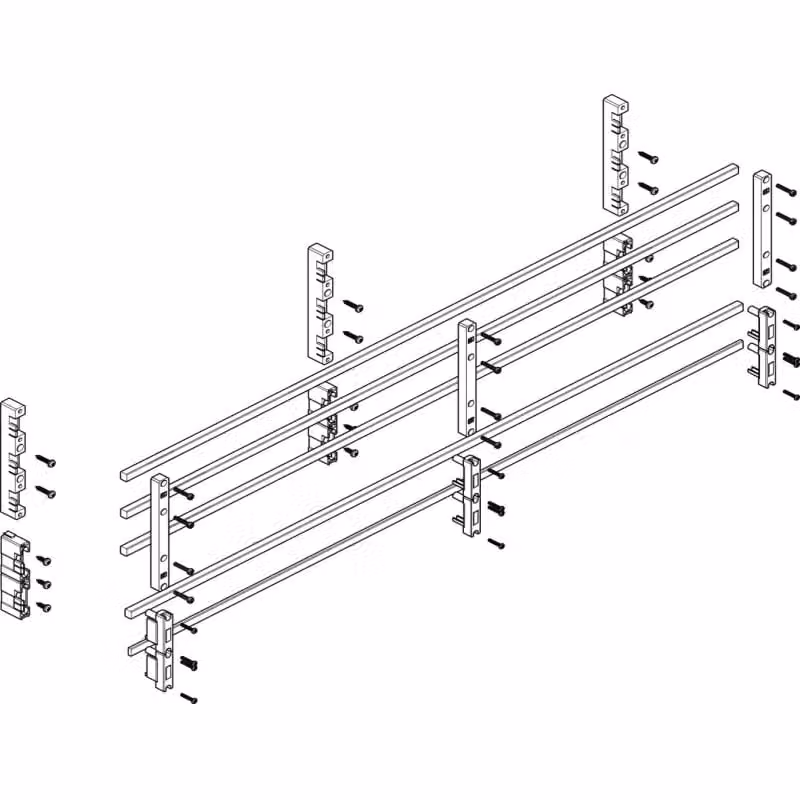 Modulo barra collettrice ABN a incasso 4 moduli in larghezza/3 in profondità, 60 mm, con barra in rame 12x10 mm, a 5 poli, EBM 70 mm MTSC43735