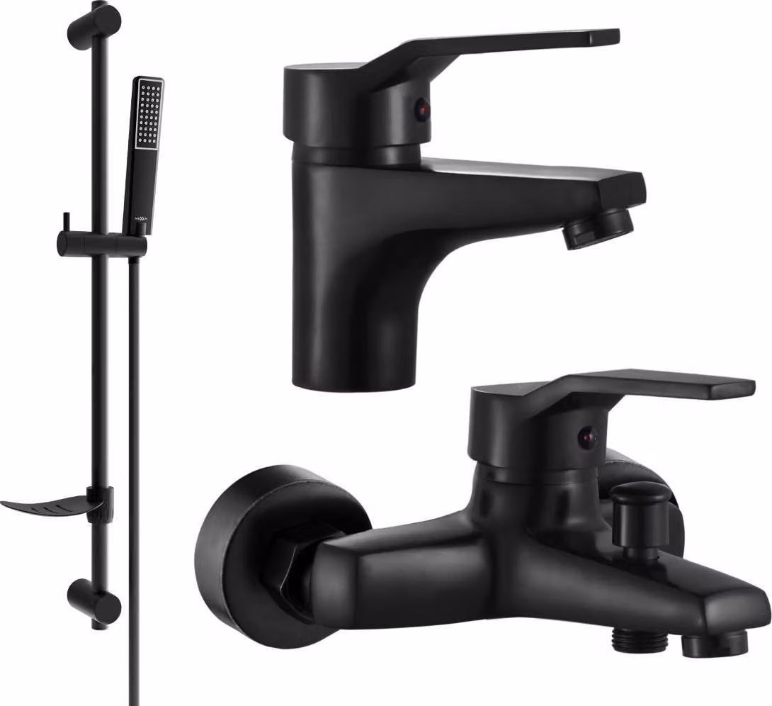 Mexen Caro DF72 set vasca da bagno, nero - 746603DF72-70