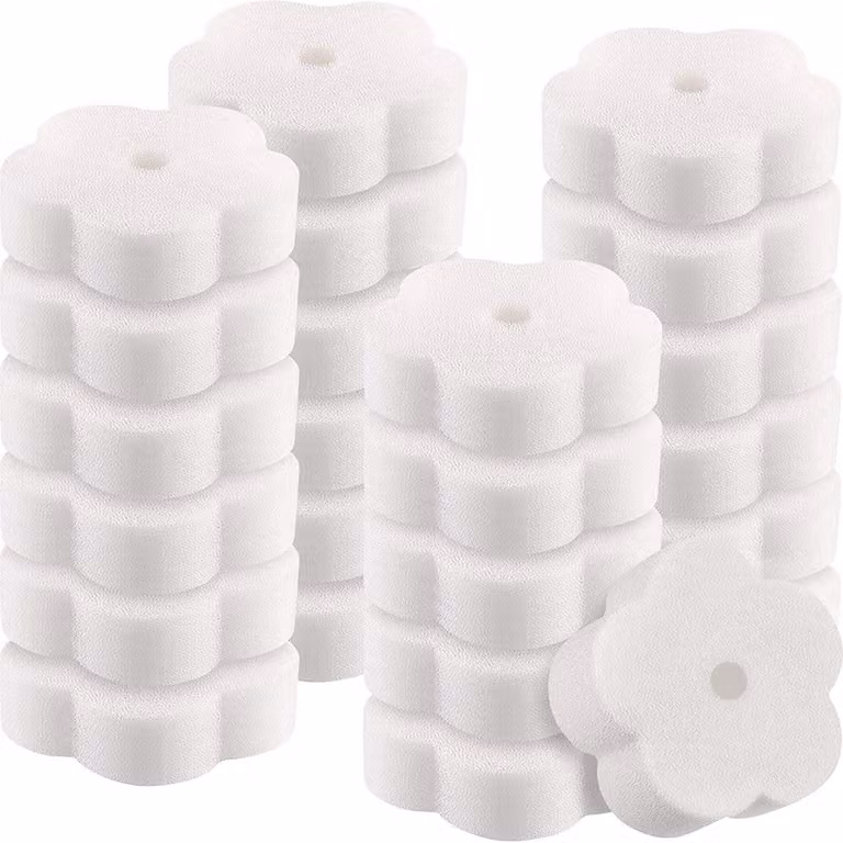 TRANKIELO® - 18 spugne in schiuma assorbenti per oli – spugne a forma di fiore per la pulizia di piscine, cucine e bagni