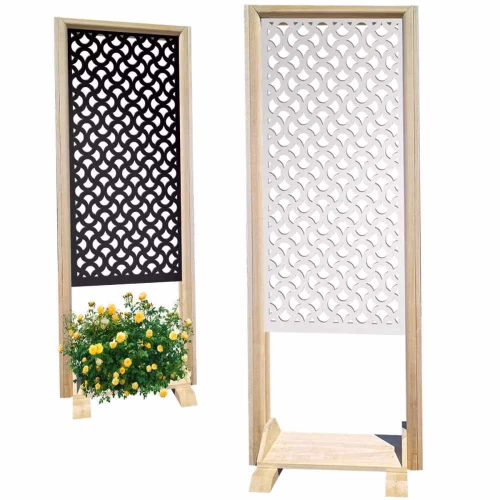 DROPS Separè Paravento modulabile in Legno e PVC Bianco L: 70 cm, P: 50 cm, H: 190 cm – 2