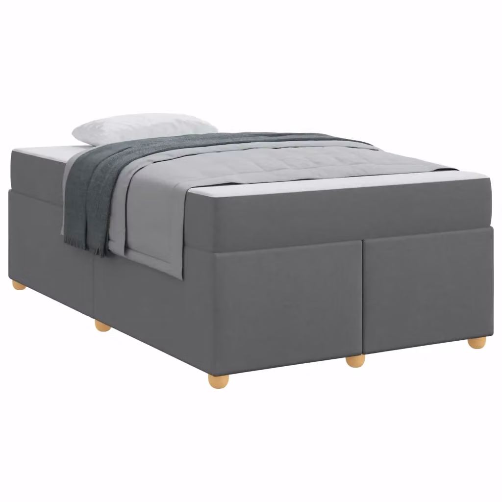 Struttura letto moderna vidaXL in tessuto e legno, L/P/H: 120 x 200 x 66 cm, Grigio scuro – 2