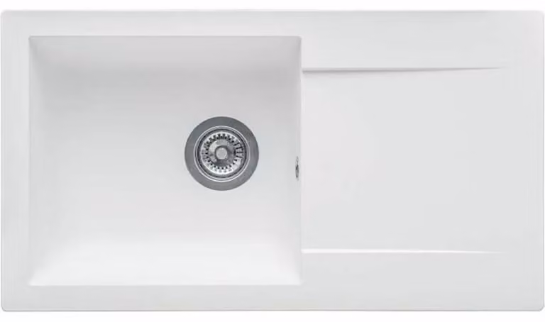 Lavello da incasso ESRADOR EINNA, in SMC BLANCO UNI - 17, 1 vasca, dimensioni 78 x 43,5 cm, scarico manuale