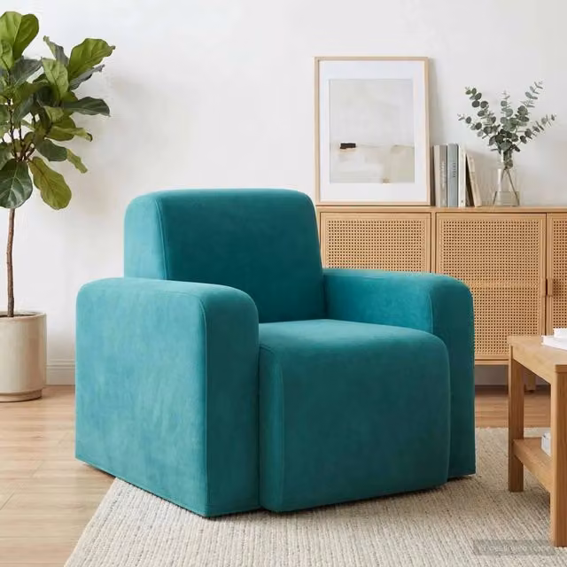 Divano Sedia-Poltrona Turchese Velluto 523804