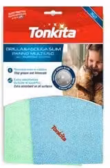 Set di 2 panni in microfibra Brilla&Asciuga slim Tonkita Verde e Azzurro L/P: 29 x 29 cm