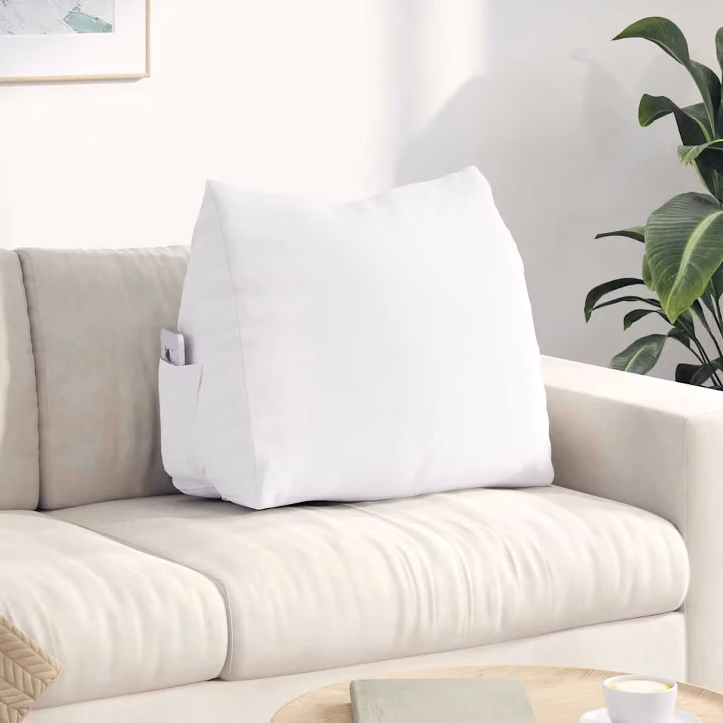 vidaXL Cuscino per Schiena Bianco in Poliestere L: 60 cm, P: 20 cm, H: 50 cm