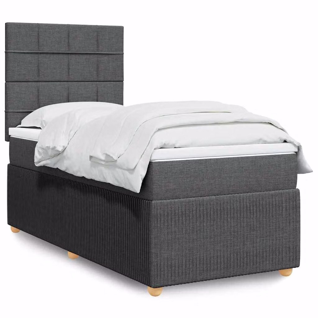 vidaXL Giroletto a Molle Ibrido con Materasso Grigio e Bianco L/P: 100 x 200 cm