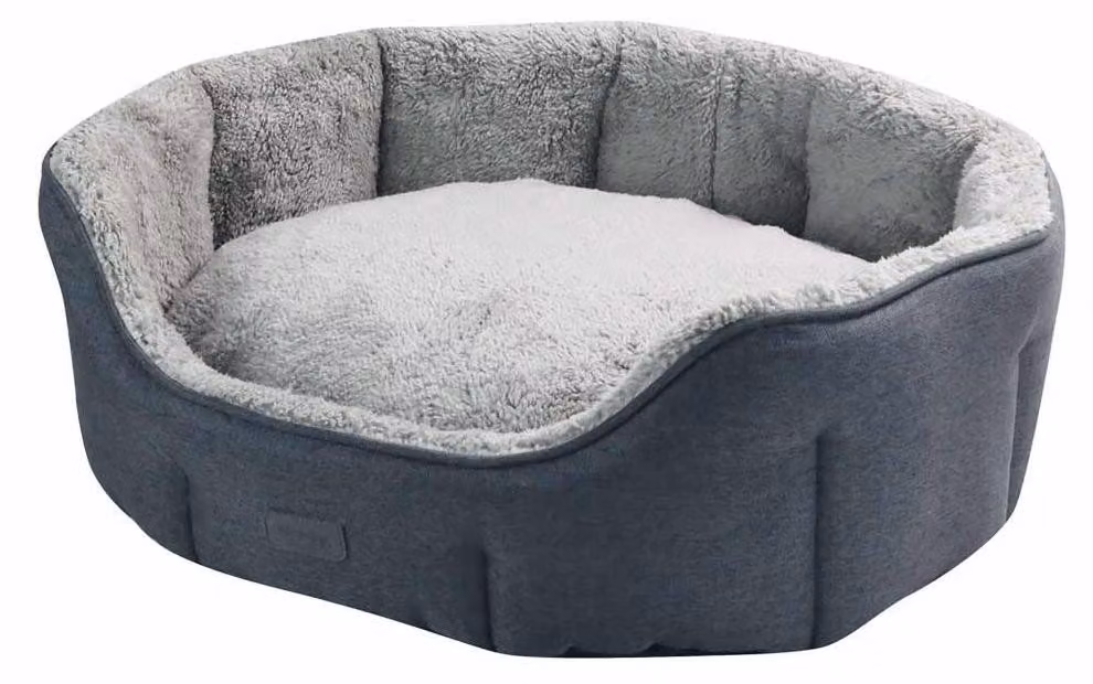 Cuccie confortevoli per animali (ovali, 45 x 40 x 19 cm), colore grigio