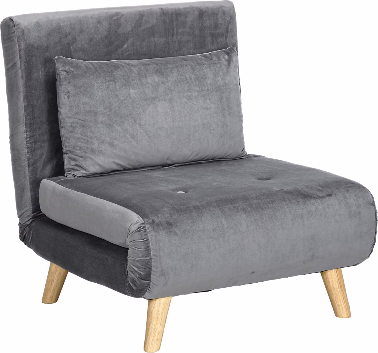 Poltrona letto HOMCOM, poltrona pieghevole con funzione letto, divano letto con cuscini, grigio
