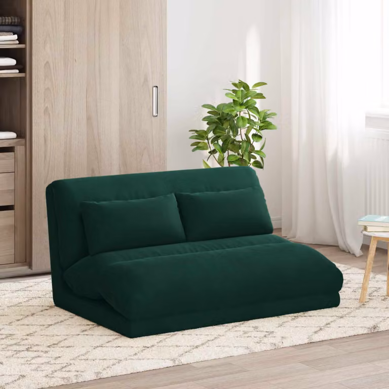Sedia da pavimento regolabile vidaXL in velluto verde scuro