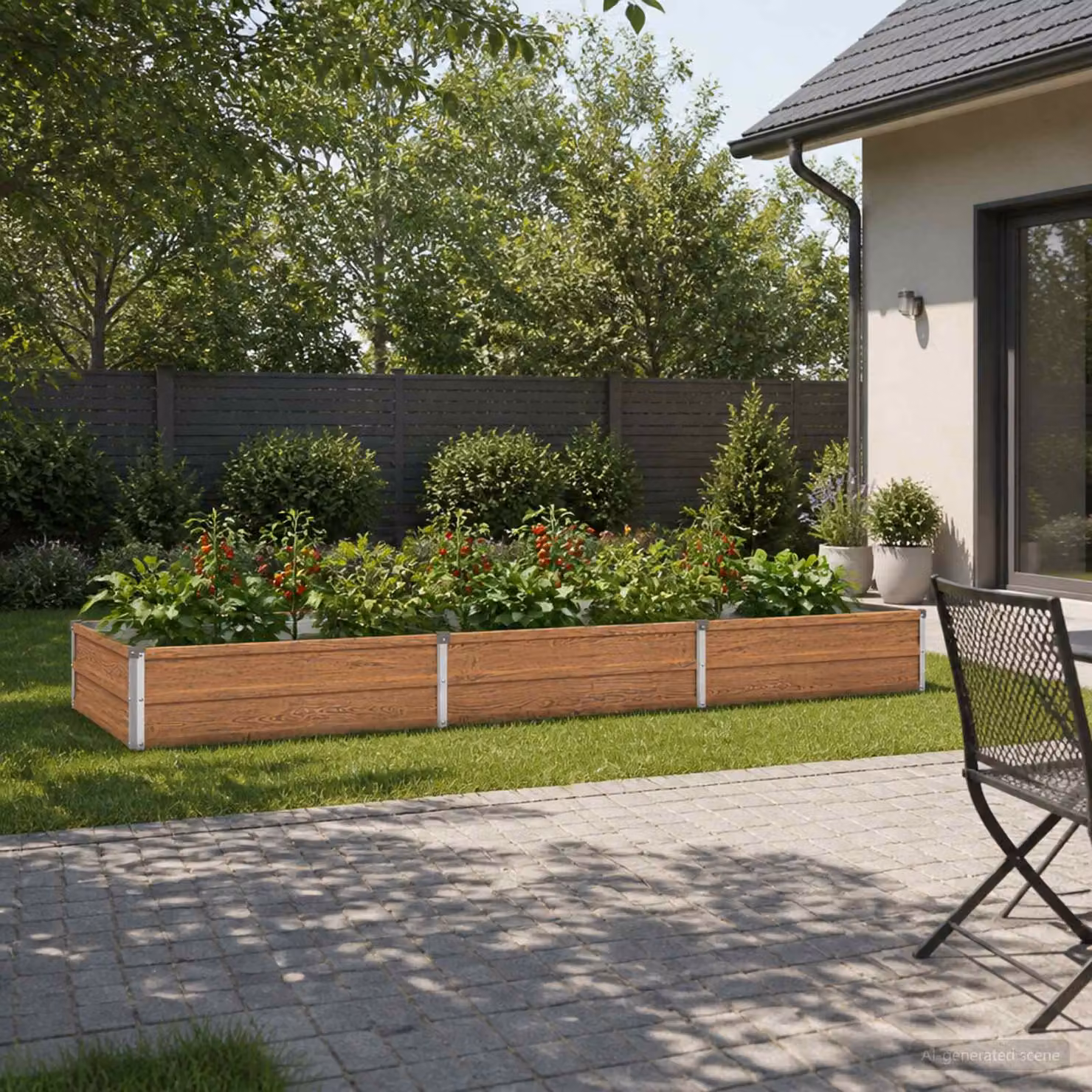 Letto rialzato da giardino vidaXL in metallo corten marrone L: 240 cm, P: 80 cm, H: 24 cm