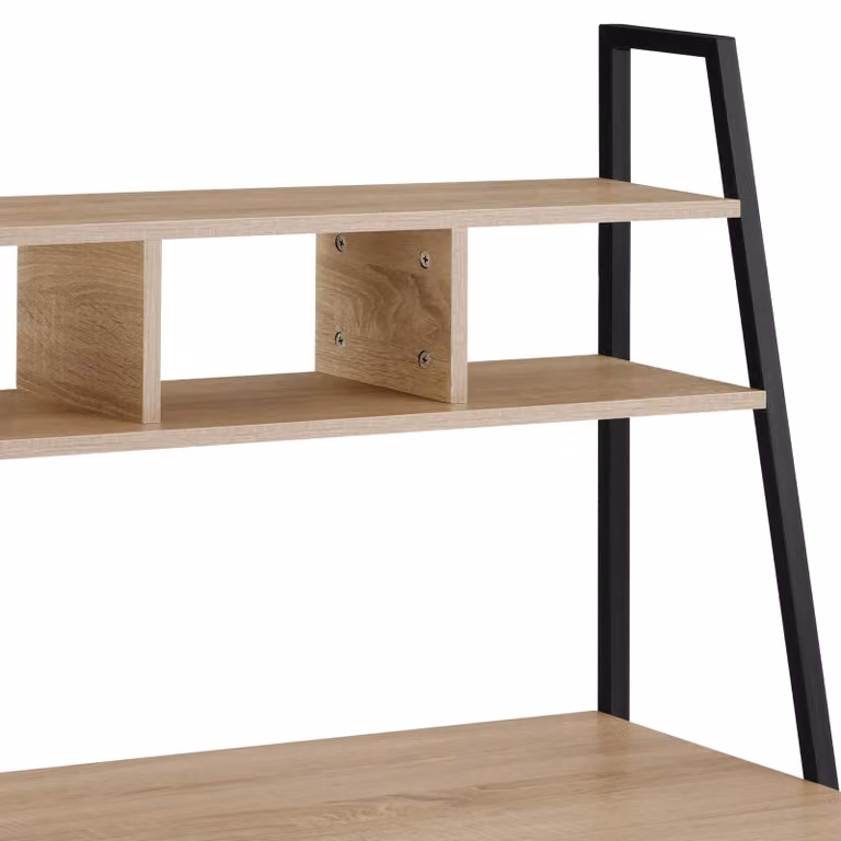 Scrivania da ufficio TecTake in stile industriale con finitura rovere, L: 85,5 cm, P: 46,5 cm, H: 140 cm