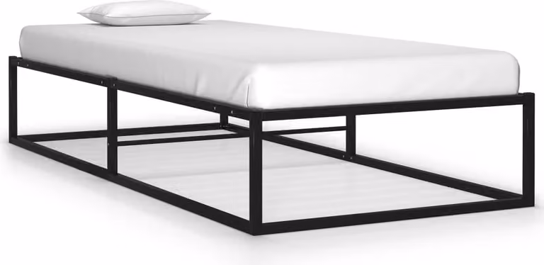 The Living Store Struttura letto in metallo nero 90x200 cm
