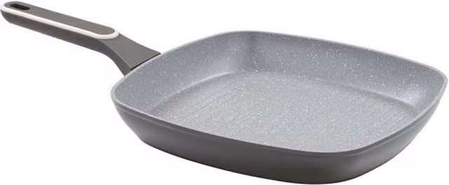 Set di 6 Bistecchiere Casa Collection in Alluminio Forgiato Grigio con Rivestimento Non-Stick 28 Grit Stone e Manico Soft Touch, Compatibili con Induzione