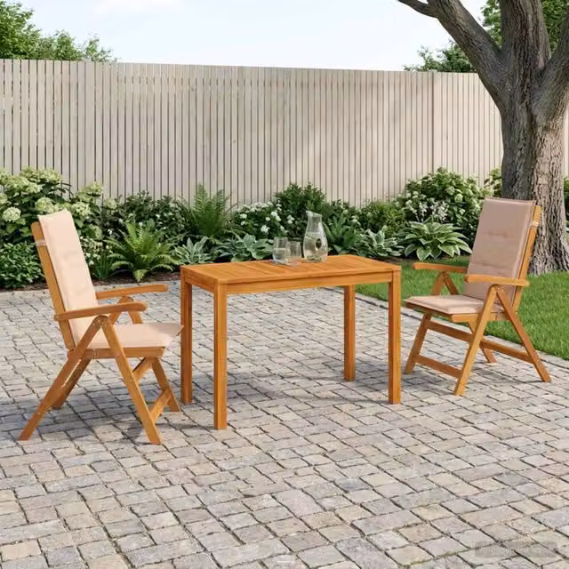 Garden Dining Set Naturale Legno di Acacia Massello 3434604