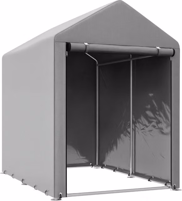 Capanno Attrezzi Tenda Garage Minimal Grigio Chiaro in Metallo e Acciaio Zincato L/P/H: 120 x 179 x 165 cm