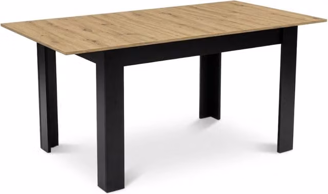 Tavolo allungabile moderno KENDRA HOME rettangolare in rovere e nero L: 126 cm, P: 76 cm, H: 67 cm – 1