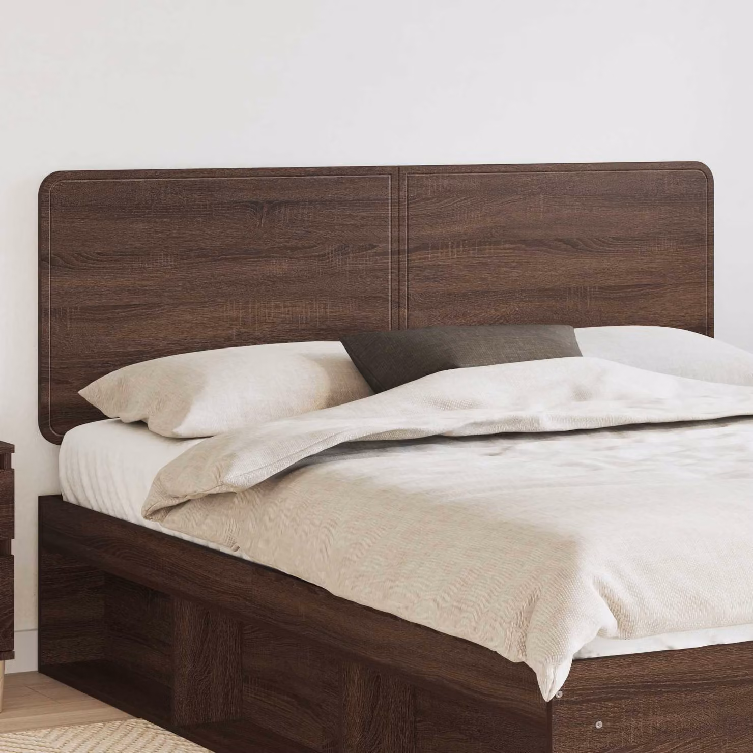 Testiera per letto moderna vidaXL in legno ingegnerizzato color rovere marrone