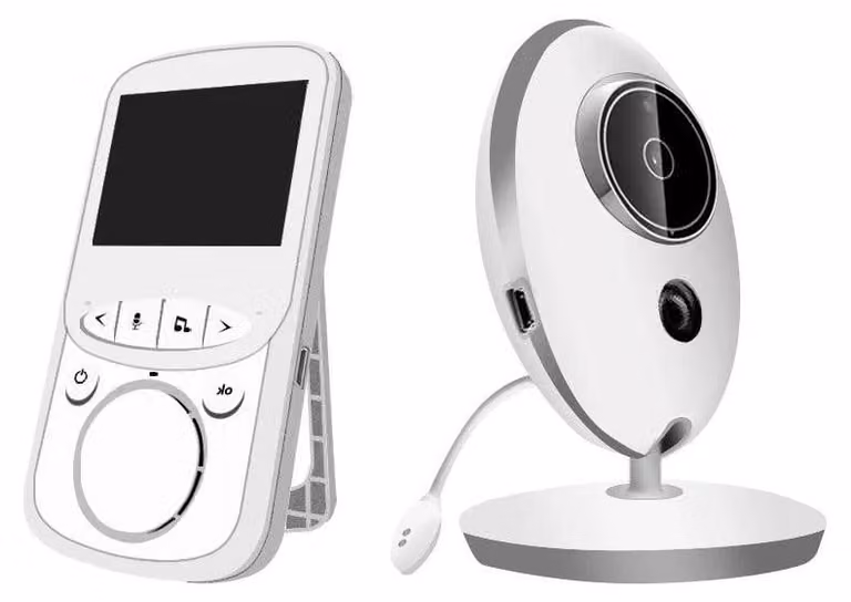 Babyphone con telecamera - Monitor per bambini - Telecamera interna - Monitoraggio della temperatura - Schermo LCD da 2,4 pollici - Batteria da 750 mAh - Sensore CMOS