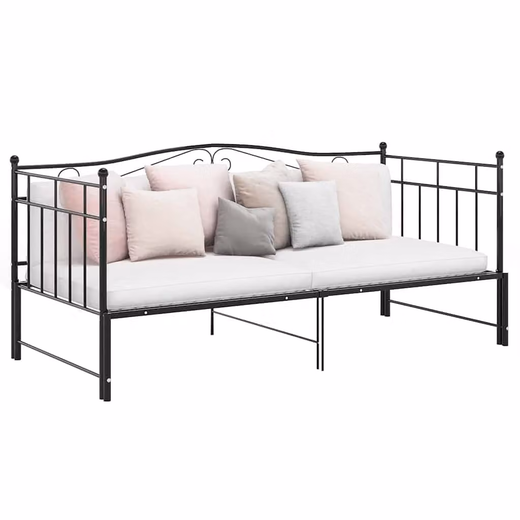 vidaXL Telaio Divano Letto Estraibile Nero in Metallo 90x200 cm
