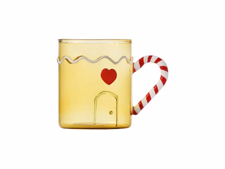 Sweet&Candy Yellow Tazza Manico a Bastoncino di Zucchero - Lampone