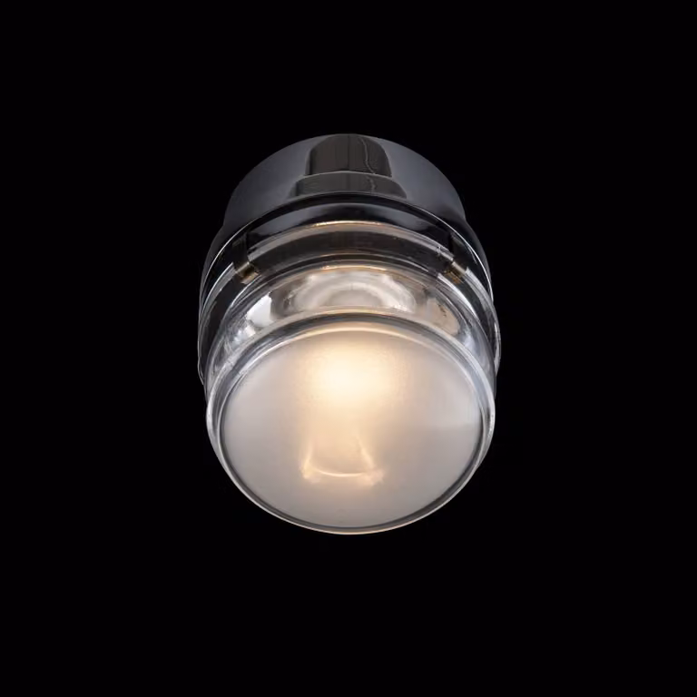 Oluce Applique da parete di design Fresnel, Cromo / Argento, Bagno, Metallo, Design, Applique
