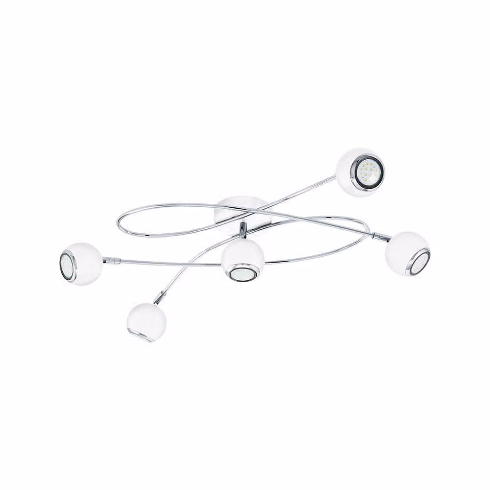Eglo 94252 Locanda Plafoniera LED 5 x 3 W acciaio bianco cromo