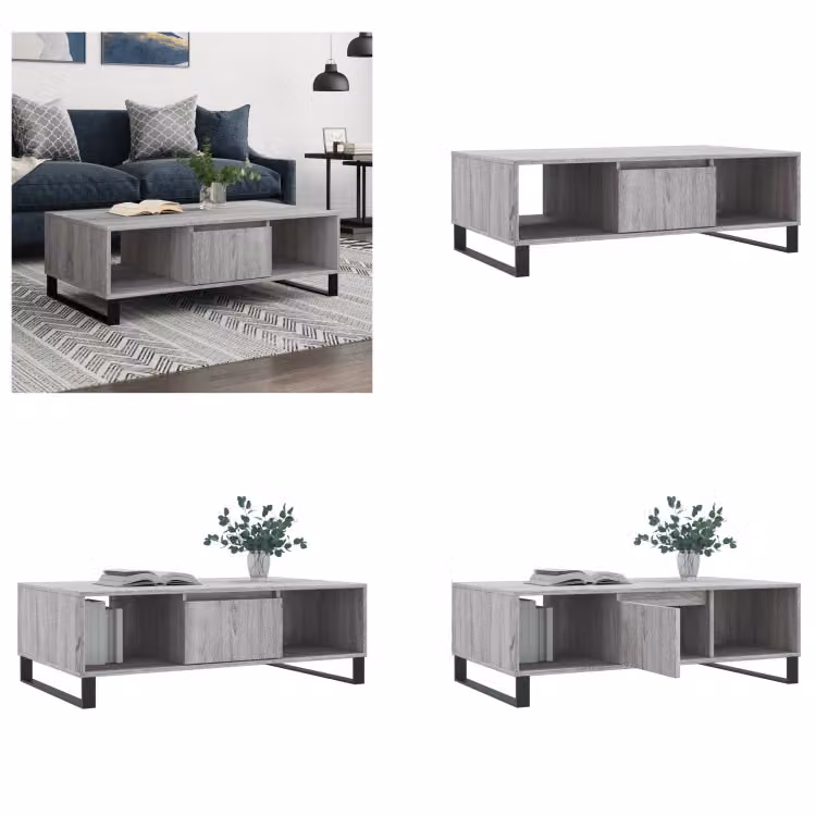 vidaXL Tavolino Grigio Sonoma 104x60x35 cm Materiale a base di legno - Tavolino - Tavolini - Tavolino basso - Tavolo