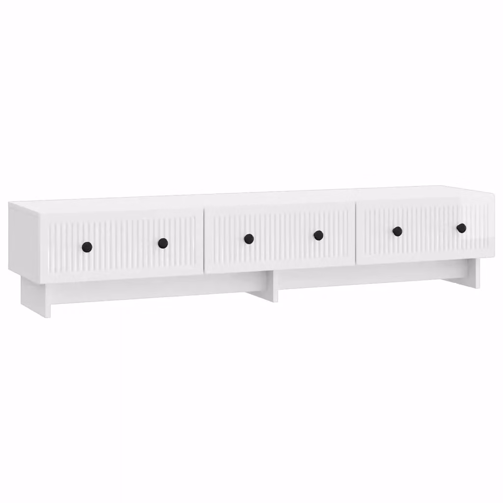 Mobile TV vidaXL Bianco Lucido in Legno e Metallo L: 147 cm, P: 34,5 cm, H: 30 cm – 2