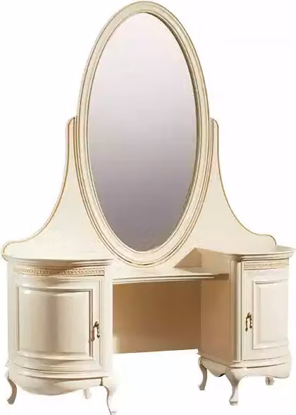 Schminktisch Spiegel Schlafzimmer Luxusmöbel beige Konsolen Sideboard Tisch