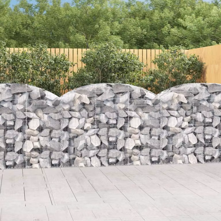 Cesto Gabbione ad Arco vidaXL in Acciaio Zincato Grigio L: 150 cm, P: 50 cm, H: 100/120 cm