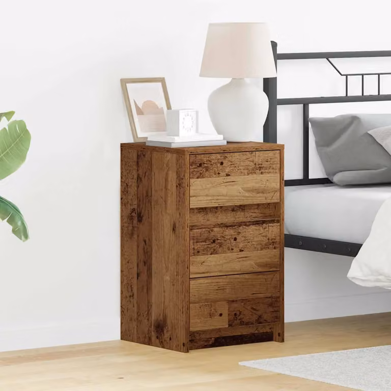 Armadio da notte vidaXL in legno effetto legno vecchio marrone L 38 cm x P 34 cm x H 61 cm