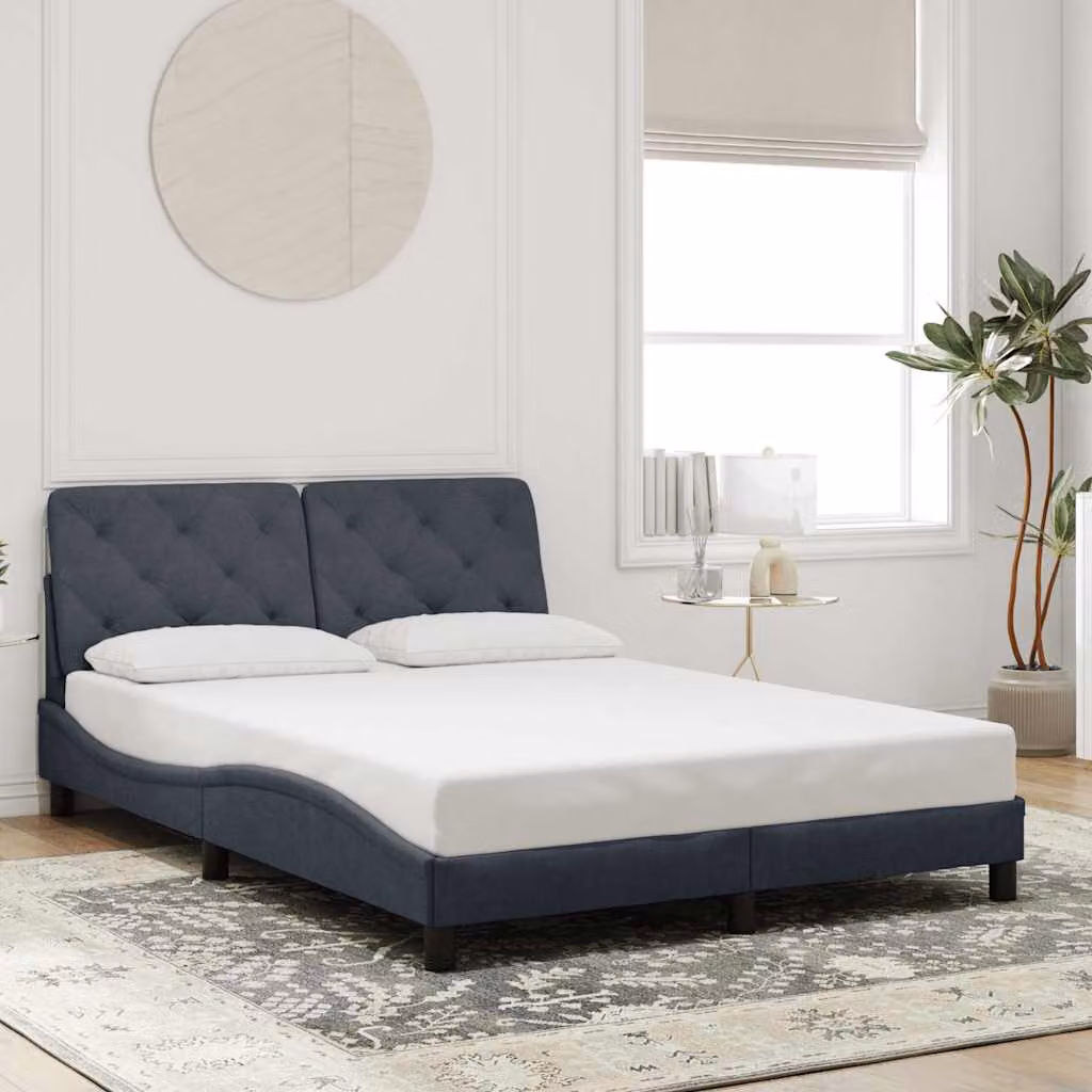 vidaXL Giroletto senza Materasso in Velluto Grigio L/P/H: 200 x 140 x 74,5 cm – 1