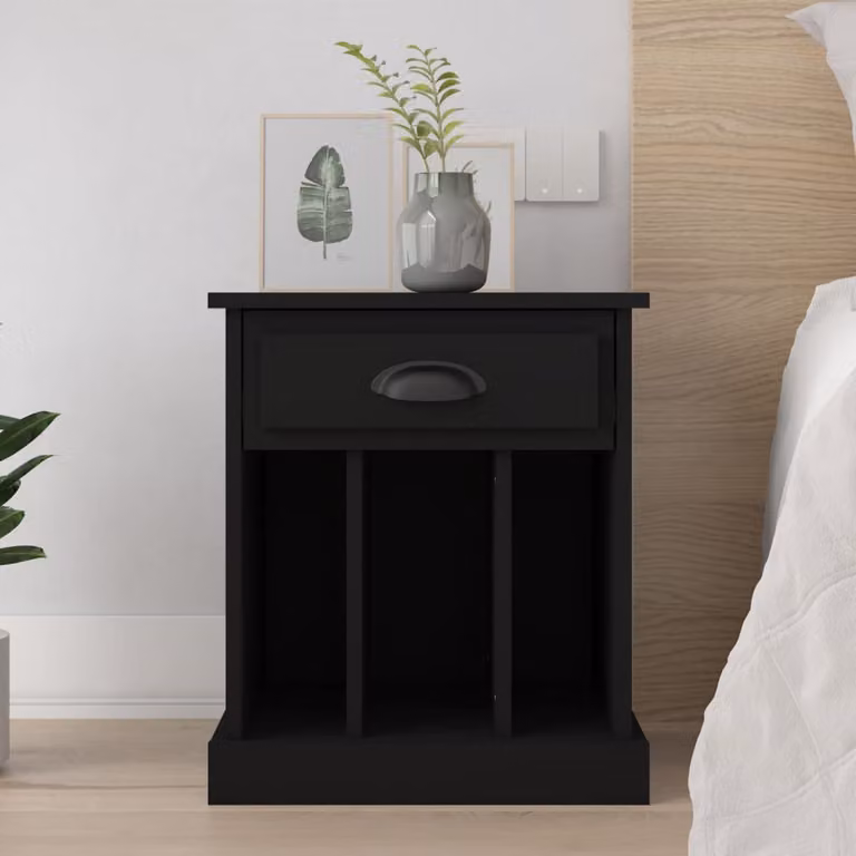 Comodino moderno vidaXL nero da appendere a parete L: 43 cm, P: 36 cm, H: 50 cm