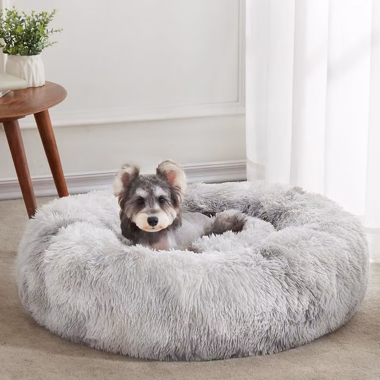 Cuccia per cani, cuccia per gatti, morbida, lavabile, 60 cm, bianca, grigio antracite
