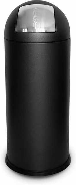 Pattumiera da interno con coperchio swing in acciaio verniciato nero GIORDANOSHOP, Ø 35 cm x H 92 cm