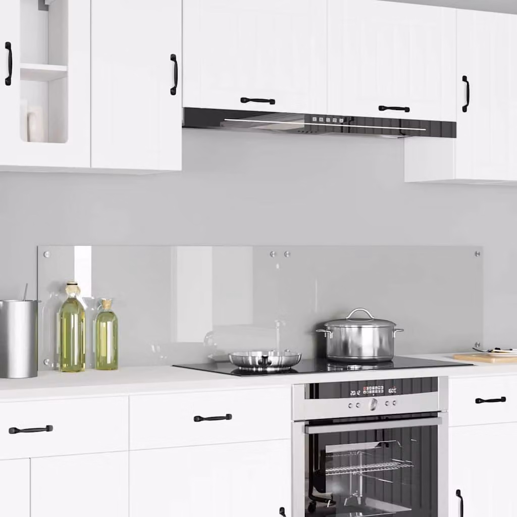 Set di 2 schienali da cucina vidaXL in vetro temperato trasparente, L 90 cm x P 40 cm
