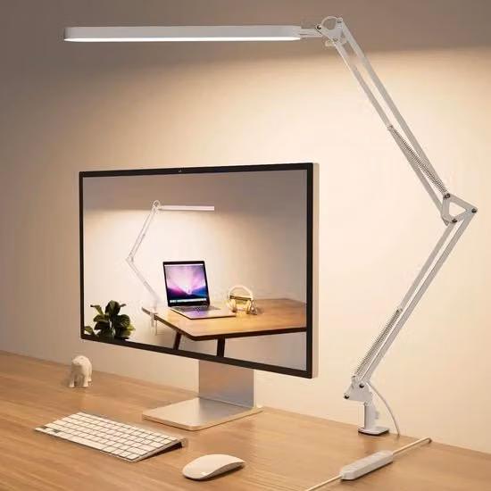 Lampada da Monitor LED Bianca con Clip e Controllo Touch, Regolabile e con Timer per Home Office e Camera da Letto
