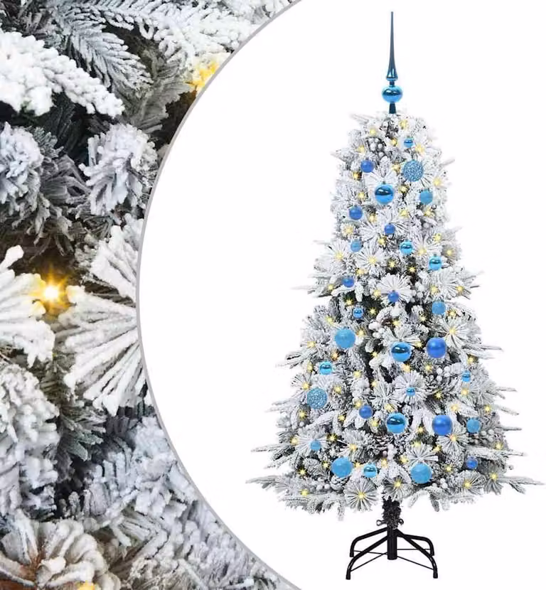 Albero di Natale Artificiale con Rami Pieghevoli Bianco 150 cm
