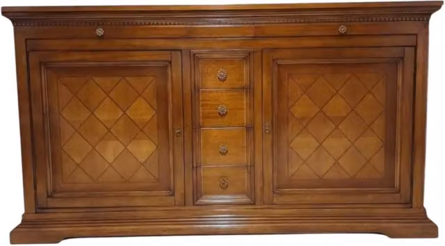 Madia credenza a 2 porte in legno tinta noce Mobili 2G L: 210 cm, P: 53 cm, H: 115 cm – 2