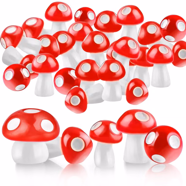 50 piccoli ornamenti a forma di funghi per giardini delle fate e bonsai (3 dimensioni)