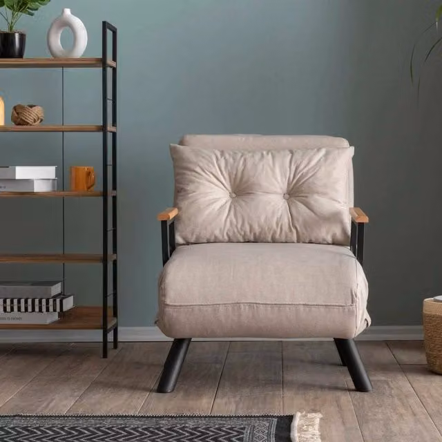 Poltroncina Keoni, Poltrona Reclinabile, 60x78x78h cm Beige
