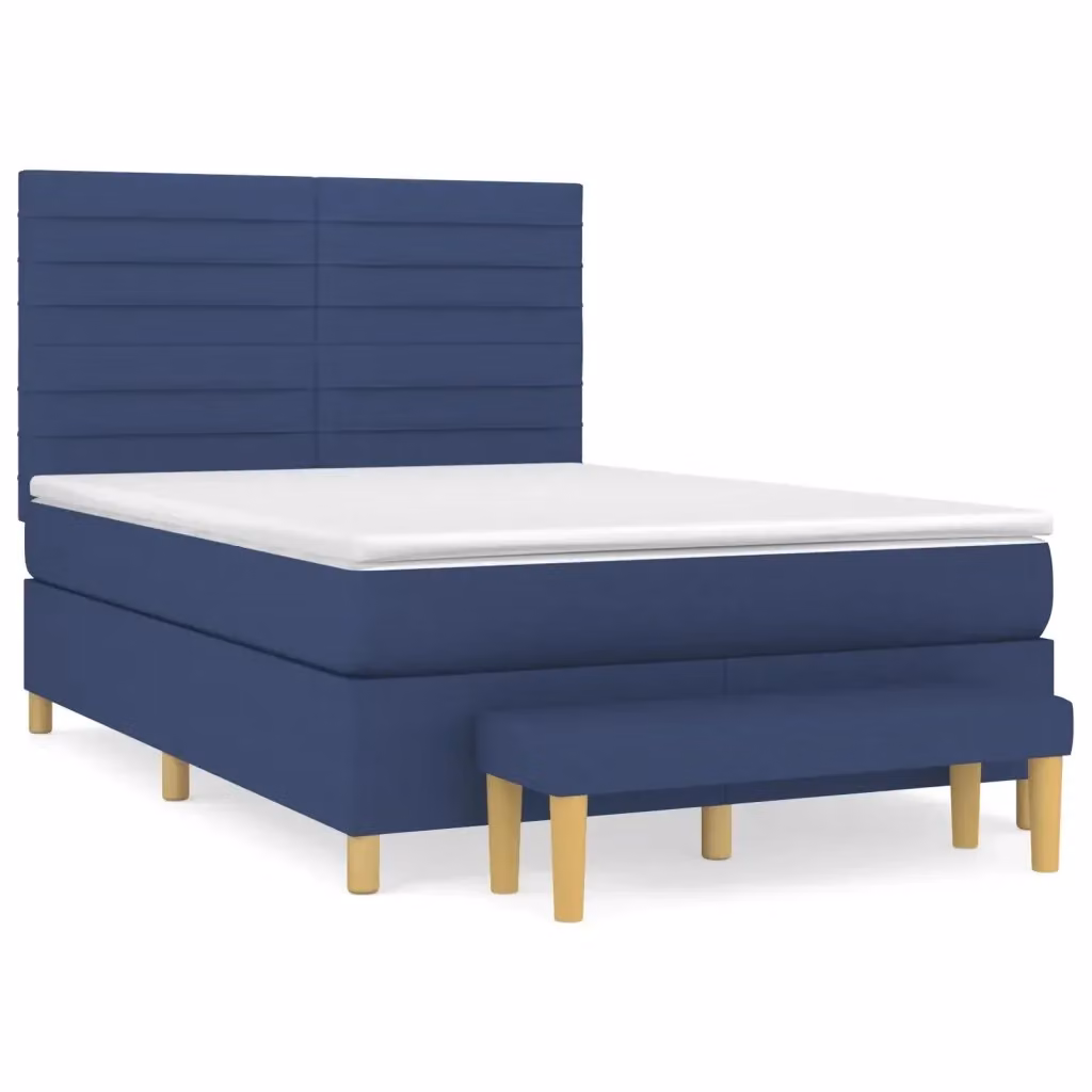 Letto Ibrido con Giroletto a Molle e Materasso vidaXL, Colore Blu e Bianco, L/P/H: 140 x 200 x 128 cm – 2