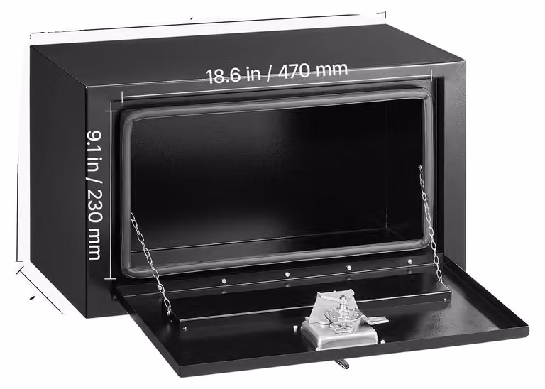 Cassetta porta-attrezzi per la parte inferiore dell'auto, design impermeabile, caratteristiche di sicurezza migliorate, dimensioni 61x30x35 cm (24x12x14 pollici)