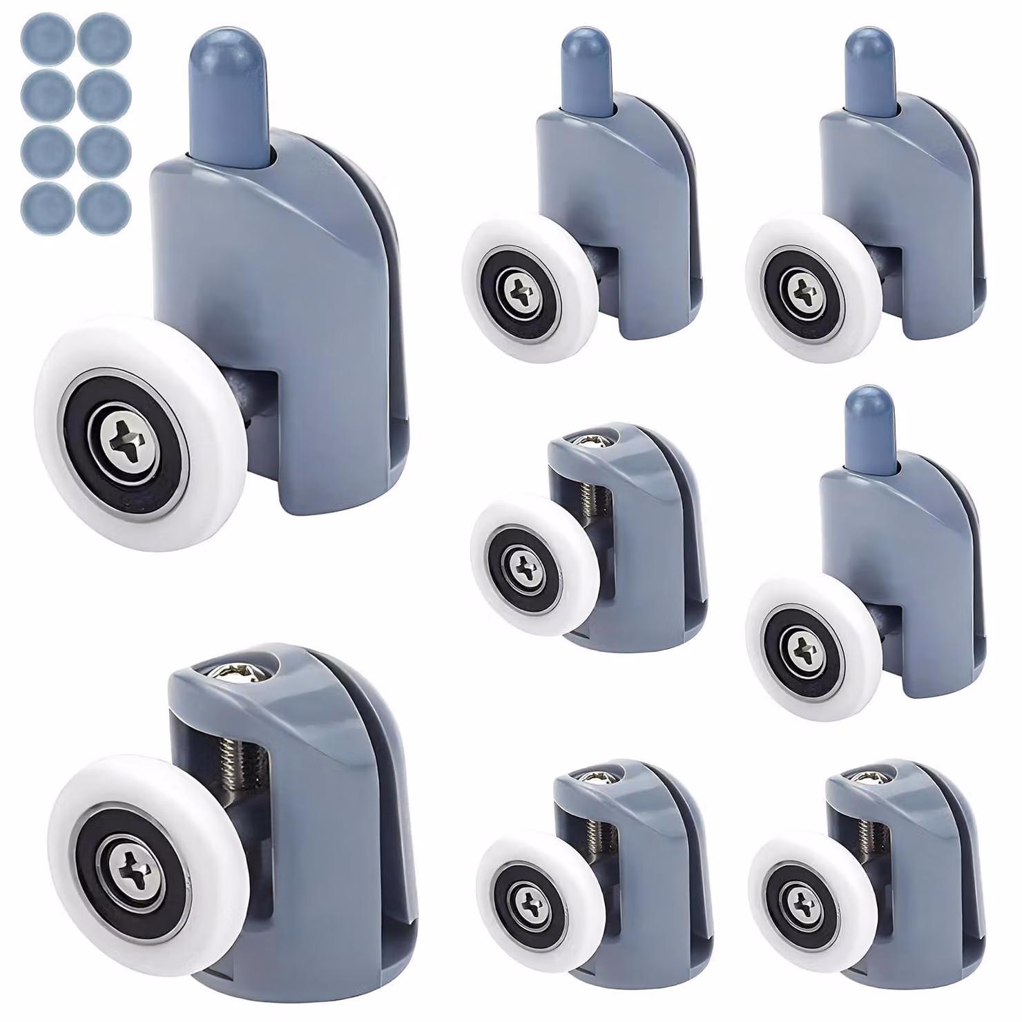Solidchoice - Set di 8 rotelle girevoli per porta doccia, diametro 23 mm
