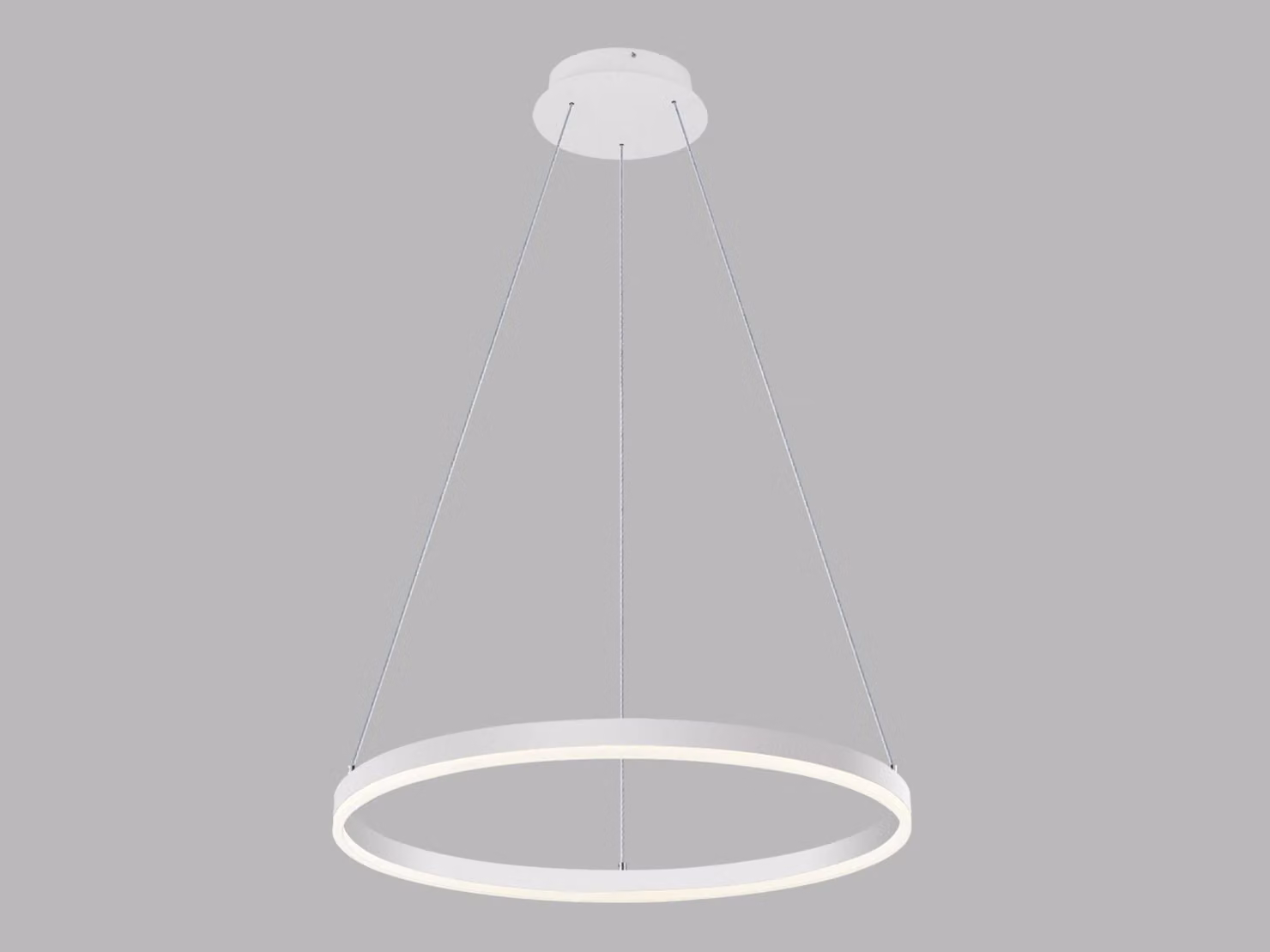 Lampadario LED dimmerabile CIRCLE P-Z CRI90, variante: Ø 600 x 33 x 2500 mm, 42 W, bianco, TRIAC, 2CCT