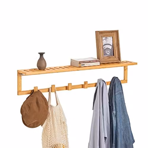 SoBuy Appendini da parete con ripiano 90x12x16,5cm per ingresso