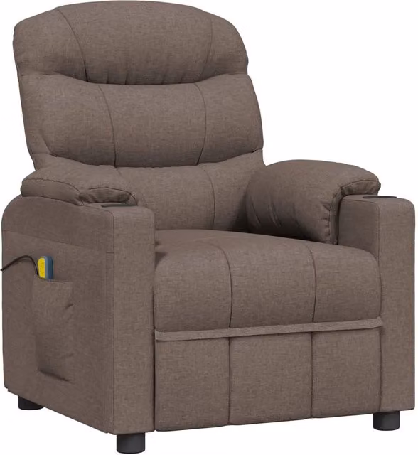 Poltrona Relax Elettrica vidaXL in Tessuto Beige e Marrone con Braccioli per Soggiorno